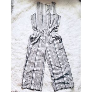 Anthro Cloth & Stone Striped Fray Hem Jumpsuit L